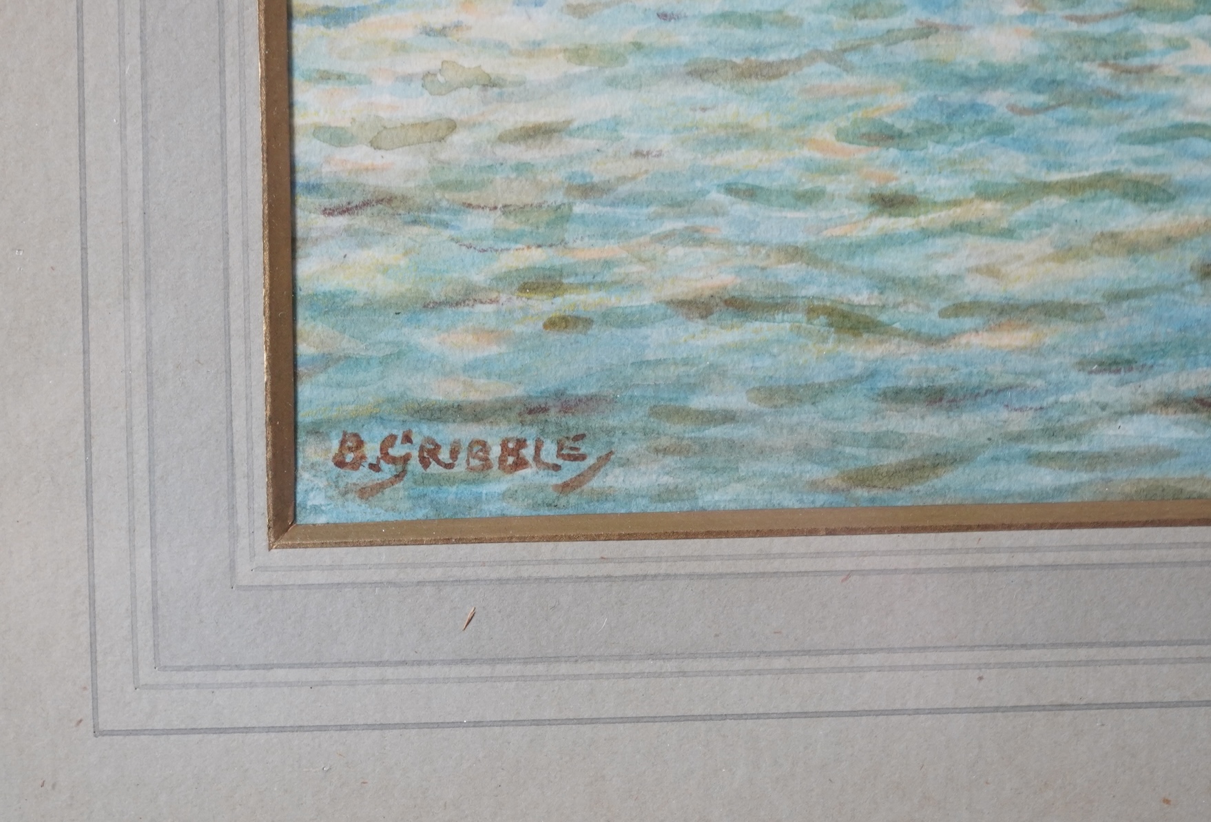 Bernard Finegan Gribble, 1872-1962, 'Christchurch Priory, Hants' and 'Knaresborough Bridge, Yorkshire'